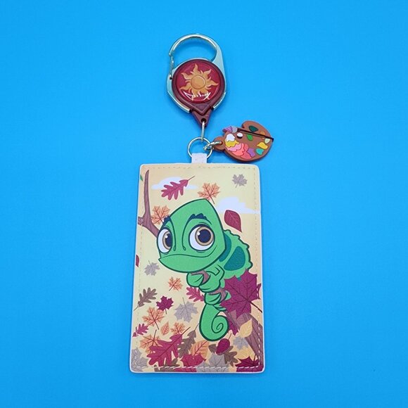 Loungefly Disney Tangled Pascal Autumn Paint Leaf Retractable Lanyard ID Holder - Picture 10 of 10